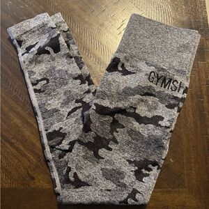 Gymshark Black and Gray Camo Leggings